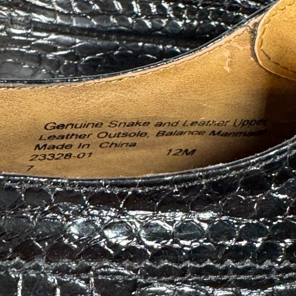 Stacy Adams Men's Genuine Snake Skin and Leather  Men's Size 12M Black Lace up D - Picture 9 of 11